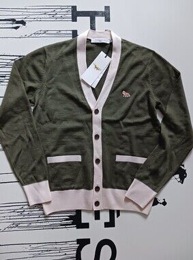 NWT Maison Kitsune Olive Green Cardigan Size XXS